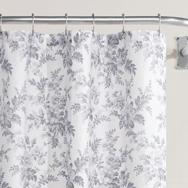 Laura Ashley Annalise Floral Cotton Single Shower Curtain & Reviews